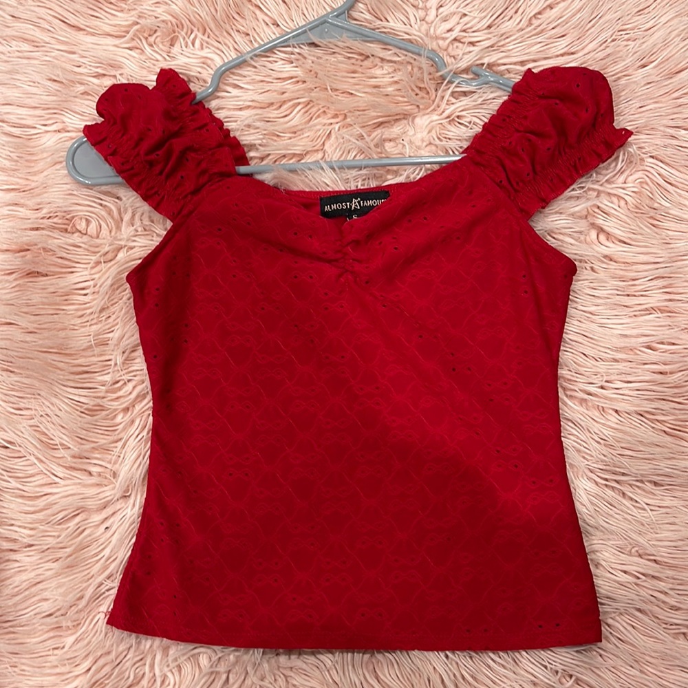 Red off the shoulder top